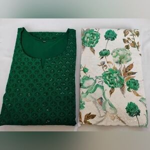 Chikankari sequin Wine kurta with floral chikankari palazzo